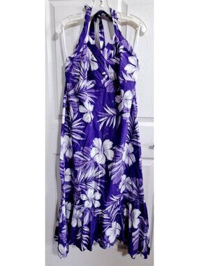Pacific Legend Apparel  2XL Purple Print Hawaiian  Mermaid Halter Dress